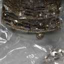 TenWaterloo Champagne Gold Artificial Christmas Cone Trees, Set of 2, 12 Inches and 18 Inches High