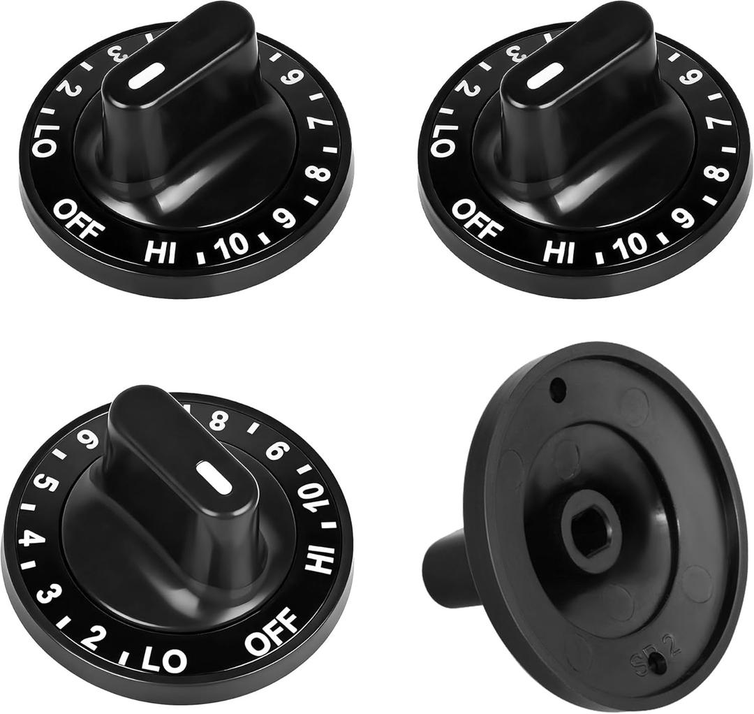 4Pack 12200035 Gas Stove Surface Burner Control Knob Set, Compatible with Jenn-Air, Whirlpool & Kenmore Ranges,Replaces 7-3272 7-3662 7-4844 703272 703662 704844,for DGGF3045RFB DGGF304GRFB