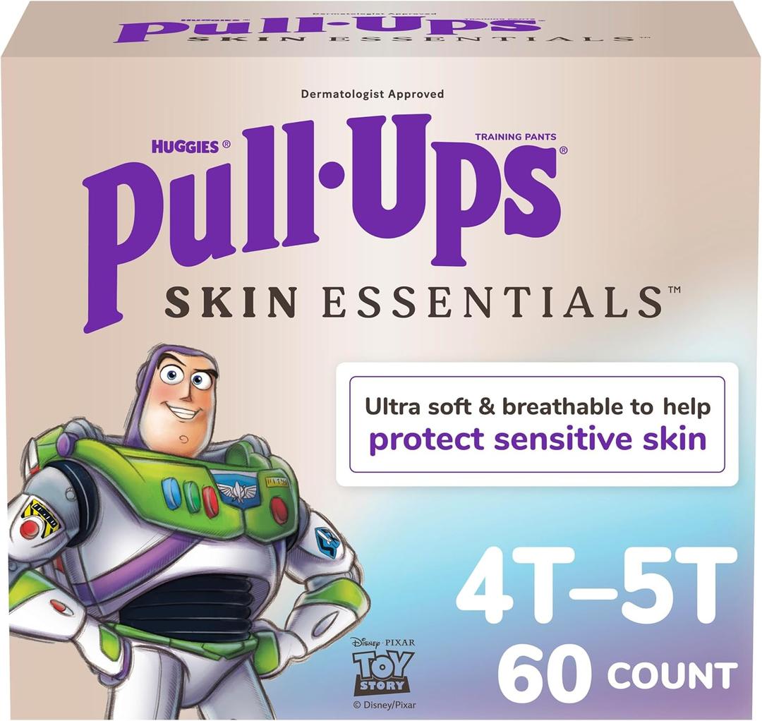 Pull-Ups Boys' Skin Essentials Potty Training Pants, Training Underwear, 4T-5T (38-50 lbs), 60 Ct