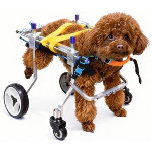 Four-Wheeled Adjustable Dog Wheelchair, Lightweight Mobility Bicycle Trailer for Disabled Pets, Easy to Assemble, Supports Walking And Exercise (XS)