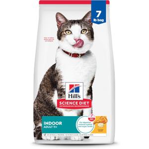 Hill's Science Diet Indoor, Senior Adult 11+, Easy Litter Box Cleanup, Dry Cat Food, Chicken Recipe, 7 lb Bag, Best before 12 2026