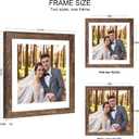 2 x Hongkee 12x12 Picture Frame Set of 2, Made of Real Glass and Rustic Brown Wooden Frame - Display Square 10x10 with Mat or 12x12 Without Mat, 12 by 12 Photo for Wall or Tabletop