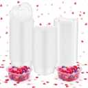 Yinkin 50 Pcs Heart Shaped Storage Containers 5 oz Heart Box Transparent Plastic Containers with Lids Organizer Box for Valentines Day DIY Art Craft Making