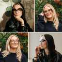 AMOMOMA 3 Pack Stylish Oversized Cat Eye Reading Glasses for Women Fashion Readers Blue Light Square Computer Glases AM6077 (C1.black+c2.tortoise Grading Green+c5.orange Grading)