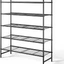 Kitsure Shoe Rack - Stainless Steel Shoe Organizer, Sturdy Shoe Rack for Closet and Front Door Entrance, Free Standing Shoe Shelf, Closet Organizers and Storage, 25.6" Wide - 5 Tier, Black