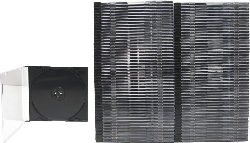 (100) Ultra Thin 5.2mm Clear CD Jewel Boxes with Built in Black Tray #CDBS52