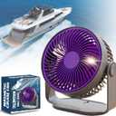 Magnetic Cruise Ship Approved Fan with Portable Design, 3000mAh Rechargeable Battery Fan with 4 Speeds, LED Light, Magnetically Sticks on Cabin Ceilings and Walls, Ship Approved Cabin Air Circulator