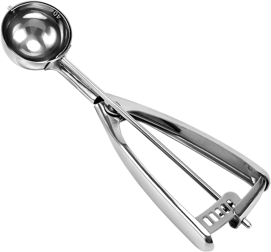 Medium Cookie Scoop, 2 Tbsp / 30ml / 1 oz, Size #40 Cookie Dough Scoop, Cookie Scoops for Baking, 1 25/32 inches / 4.5 CM Ball, 18/8 Stainless Steel, Secondary Polishing