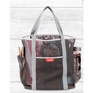 Mesh Beach Bag - Large Beach Tote with Inside Zipper Pocket - Pool Bag for Family, for Toys & Vacation Essentials Grey