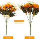 Artificial Daisy Flowers 24 Bundles Fall Flowers with 10 Sunflowers Head Autumn Outdoor Fake Flowers for Window Box Garden Porch Centerpieces Wedding Orange