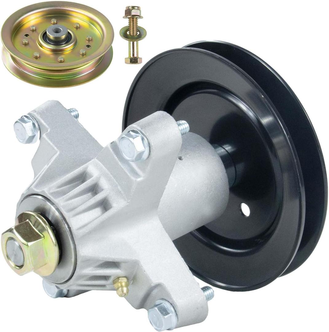 918-04197B Spindle Assembly with 756-04129B Idler Pulley Replaces MTD/Cub Cadet 918-04197B, 918-04197, 918-04197A, 618-04197, 618-04197B, 918-0427, 918-0427C, 618-0427, 618-0324