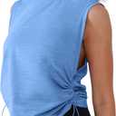 YIPINKWorkout Tops for Women Lightweight 2025 Summer Yoga Shirts Athletic Top Baby Blue (Blue, M)