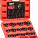 Orion Motor Tech Crowfoot Wrench Set, 15-Piece Crows Foot Wrench Set with 8 to 24 mm Metric Flare Nut Wrenches, 1/2 & 3/8 in. Drive Flare Nut Wrench Set with Laser Etched Marking Carry Case, Red