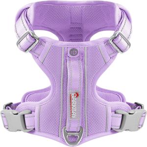 BARKBAY Dog Harness No Pull with ID Tag Pocket - Heavy Duty, Reflective, Easy Control for Large Dogs(Violet Purple,L) (Large(Chest:24.5-32.5"))