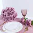 LVEFIT 12pcs Artificial Rose Flower Mauve Rose Flower with Long Stem Silk Roses Bouquet for Wedding Bridal Shower Party Home Decoration