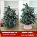 2 x 7.5 Inch Knitted Christmas Tree Collar, Rustic Mini Tree Skirt Base Cover for Small Tabletop Trees, Holiday Home Decor,Light Blue