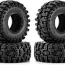 INJORA 1.0 Tires - 58 * 24mm Swamp Stomper S5 Tires for SCX24 AX24 TRX4M FCX24 1/24 1/18 RC Crawler Car,T1015