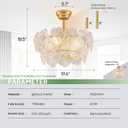 Fandelier 20-Inch Gold Flower Crystal Ceiling Fan with Lights, Remote Control Modern Chandelier Fan for Girls Bedroom, Nursery, Living Room