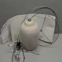 24 inch Vintage Ceramic Table Lamp with 5FT Cord - Single Farmhouse Rustic Bedside Lamp with Natural Textured Finish, Nightstand Lamps for Living Room, Bedroom, End Table Beige