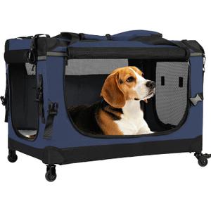 PEGIC 30" Collapsible Rolling Dog Crate for Medium Dogs