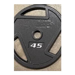 Fitness Cast Iron Plate Weight Plate for Strength Training and Weightlifting, Olympic or Standard Weight 45 Lb