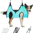 Dog Grooming Hammock - Upgrade Pet Grooming Harness for Nail Trimming (L 50lb), Dog Sling for Nail Clipping, Dog Hanging Holder Hanger for Cutting Nail with Nail Clippers (Green)