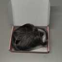 HOOJIH Hair Topper for Women with Thinning Hair 4x2.5inch Base Real Human Hair Topper with Bangs Handmade Invisiable Lace Front Topper - Dark Gray