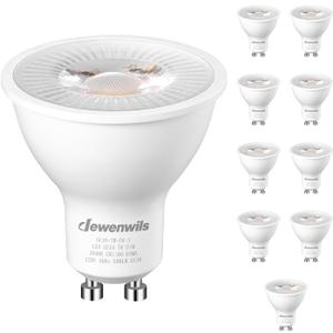 DEWENWILS 10-Pack GU10 LED Bulb Dimmable, 3000K Warm White GU10 Bulb Replacement for Track Lighting, 500LM, 7W(50W Equivalent) LED Light Bulb for Kitchen, Range Hood, Living Room, Bedroom