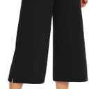 DIBAOLONG Womens Capri Pants Wide Leg Crop Pants Loose Comfy Drawstring Lounge Pajama Yoga Capris for Women with Pockets, Small