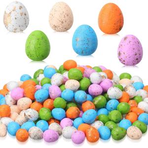 200 Pcs Mini Foam Easter Eggs Decorative Speckled Fake Bird Eggs for Easter Basket Stuffers Vase Fillers Crafts DIY Party Decorations, 0.6 x 0.7 Inch(Pastel Color)