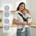 Toddler Carrier Sling Carry for 8-40lbs, Adjustable Baby Carrier Sling One Size Fit All, Hip Seat Newborn Baby Carrier Breathable & Ergonomic Design, Beige Mesh