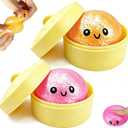 2PCS Mini Glitter Dumpling Squishy, 2026 Upgrade Dumling Mystery Box, Colorful Dumplings Stress Balls Fidget Sensory, Fidget Squeeze Toy for Holiday & Birthday Gifts (Orange+Pink)