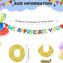 Fulmoon Pre Strung We Appreciate You Glitter Banner Appreciation Week Party Decoration for Employee Doctor Nurse Parents Teacher Coworker Staff Thank You Sign Party Decorations(Colorful)