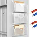 JANE EYRE Magnetic File Holder - 3PCS Paper File Mail Organizer No Drilling Magazine Paper Document Organizer for Cabinets Office Whiteboard
