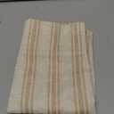 jinchan Striped Valance Window Treatment Linen Valance for Windows Small Window Valance Farmhouse Valance Curtain Light Filtering Valance Flax Valance 16 Inch Length Rod Pocket 1 Panel Tan on Beige
