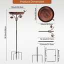 VEWOGARDEN 38" Tall Metal Bird Bath for Outside, Outdoor Bird Bath Feeder with 5-Pronged Stake for Garden, Yard, Patio Decor, Antique Bronze