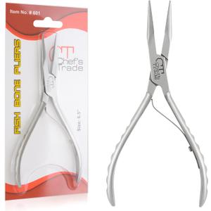 Fish Bone Pliers/Tweezers Stainless Steel Washable (Silver)