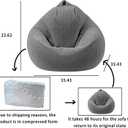 ENBAOHUI Bean Bag Chairs with Memory Foam Chairs for Kids Teens Toddler Faux Fur Sofa Chair with Handle Grey