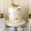 A Little Piece of Heaven is on The Way Cake Topper,Star and Moon Cake Topper for Baby Shower Party Decor, Heaven Theme Welcome Baby Party Decorations Supplies