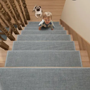 Stair Treads Carpet for Wooden Steps with Non Slip Rubber Backing, 100% Polyester Soft Stairs Resistant Indoor Skid Runner Safety Rugs for Kids Elders and Pets (4,Gray 30" * 8")