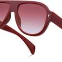 Retro Aviator Sunglasses for Women Men Trendy 70s Vintage Plastic Square Eyewear Tinted Lenses Sunnies