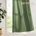 RYB HOME Sliding Glass Door Curtains 96 inches Long, Semi Sheer Thick Light Filtering Grommet Drapes for Bright Airy Privacy Space Living Room Dining Room, Olive Green, 2 Panels