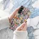 Halloween Skull Case for Samsung Galaxy A56 5G, Aesthetic Cute Flower Skeleton Phone Case Hybrid 2-Layer Hard Shell Shockproof Design Protective Cover