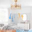 20" Gold Fandelier Ceiling Fans with Lights, Flower Chandelier Ceiling Fan