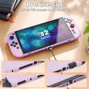 DaierTek Dockable Hard Case Protector for Nintendo Switch 2 2025 Slim Purple Dock Split Cover Compatible with Switch2 for Girl Boy Kid