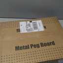 Peg Board, 4 Pack Metal Pegboard Panels with 50 Hooks, Black Pegboards Wall Organizer, Heavy Duty Peg Board for Walls Home, Garage Tool Storage, Office Organization, Craft Room, Kitchen (16x12"- 4 Pcs)