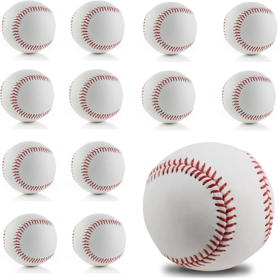 2 Pack Blank Baseballs Solid Cork Core, 9 Inch Baseball Balls Unmarked Autographs Baseball for League Play, Pitching, Hitting, Batting, Fielding, Autograph, Gifts