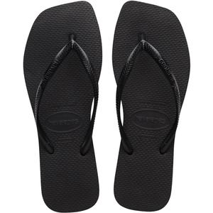 Havaianas Women Slim Square Sandal - Classic Square Toe Sandals (9-10, Black)