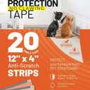 CLAWGUARD Protection Tape Strips 20 Pre-Cut 12x4 in Scratch Barriers Door Scratch Protector Dog & Cat Couch Protector from Cat Claws