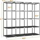 MOGELAFOO Portable Closet Wardrobe, 67-Inch Clothes Organizer with 4 Hanging Rods and 8 Shelves, Non-Woven Fabric Cover, Large Capacity Storage for Bedroom and Living Room, Black